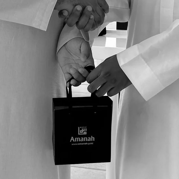 Amanah Gold heirloom packaging - LBMA assay card, tamper seal, presentation box